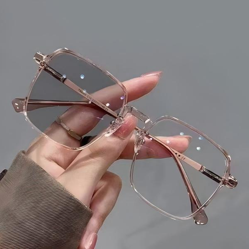 TR90 Anti Blue Light Photochromic Square Optical Reading Glasses